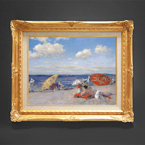 【油絵 直筆仕上げ】チェイス At the Seaside F6 【額入り】 絵画 販売 6号 油彩 風景画 552×461mm 複製画 送料無料 プレゼント ギフト 開店祝い 開業祝い 退職祝い 新築祝い リビング 玄関 モダン アートフレーム 壁掛け