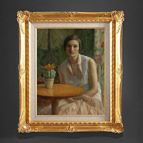 Rakuten - 【油絵 直筆仕上げ】フリージキー Portrait of a Woman F6 【アップグレード額縁】 絵画 販売 6号 油彩 人物画 552×461mm 複製画 送料無料 プレゼント ギフト 開店祝い 開業祝い 退職祝い 新築祝い リビング 玄関 アートフレーム 壁掛け