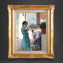 【油絵 直筆仕上げ】ルシニョール The girl with carnation F6 【額入り】 絵画 販売 6号 油彩 人物画 552×461mm 複製画 ...