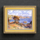 【油絵 直筆仕上げ】ルノワール ガーンジーの風景 F6 【額入り】 絵画 販売 6号 油彩 風景画 554×463mm 複製画 送料無料 プレゼント ギフト 開...