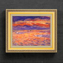 【油絵 直筆仕上げ】ルノワール 海の夕日 F6 【額入り】 絵画 販売 6号 油彩 風景画 554×463mm 複製画 送料無料 プレゼント ギフト 開店祝い 開業祝い 退職祝い 新築祝い リビング 玄関 モダン アートフレーム 壁掛け