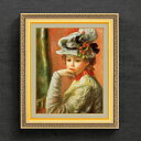 【油絵 直筆仕上げ】ルノワール 白い帽子の少女 F6 【額入り】 絵画 販売 6号 油彩 人物画 554×463mm 複製画 送料無料 プレゼント ギフト 開店...