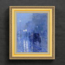 【油絵 直筆仕上げ】フレデリック・チャイルド・ハッサム Rainy Midnight F6 【額入り】 絵画 販売 6号 油彩 風景画 554×463mm 複製...