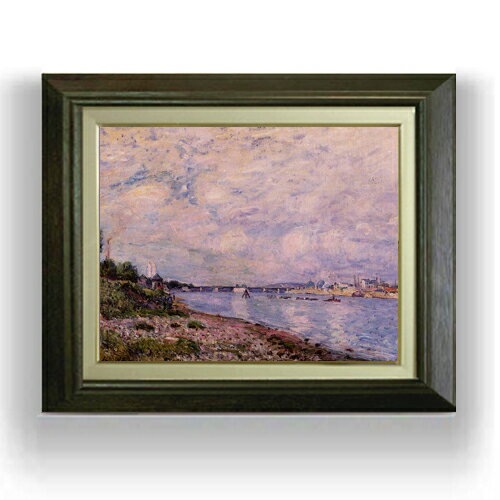 Rakuten - 【油絵 直筆仕上げ】シスレー ブージヴァルの風景 F6 【額入り】 絵画 販売 6号 油彩 風景画 556×465mm 複製画 送料無料 プレゼント ギフト 開店祝い 開業祝い 退職祝い 新築祝い リビング 玄関 モダン アートフレーム 壁掛け