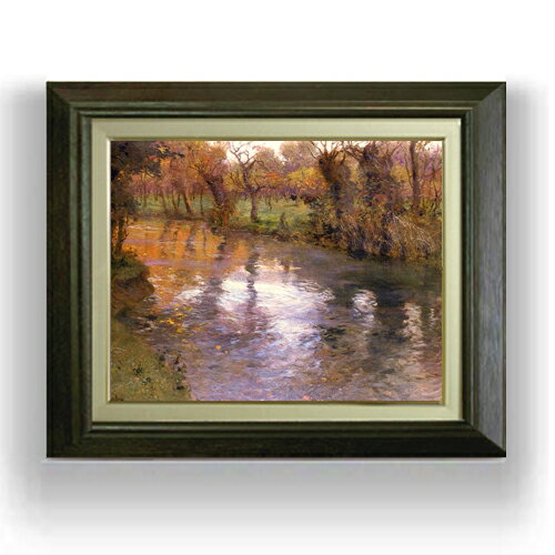 絵自体（キャンバス）の大きさ　410×318mm 【お届け日数】 ご注文日から　8-12日以内　に到着いたします。 ※一部在庫商品は早期出荷可能の場合がございます。 お急ぎに際は別途Eメールにてお問い合わせください。 お問い合わせメールアドレス 　shopmaster@artrest.jp 【留意事項】 ※注文個数によりお届け日が変わることがあります。 ※直筆仕上げ商品のため色彩が若干異なる場合がございますので 予めご了承くださいませ。 絵画 販売 インテリア 油絵 油彩 壁掛け 複製画 風景画 ゴッホ モネ ルノワール その他 静物画 肖像画 アート プレゼント 開業祝い 退職祝い 新築祝い 玄関 リビングアート 風水 縁起 フレーム 贈り物フリット・タヴロー 川の畔の果樹園