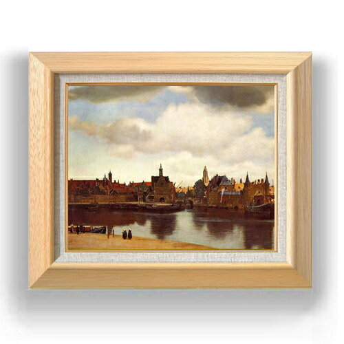 【油絵 直筆仕上げ】フェルメール デルフトの眺望 F6 【額入り】 絵画 販売 6号 油彩 風景画 556×465mm..