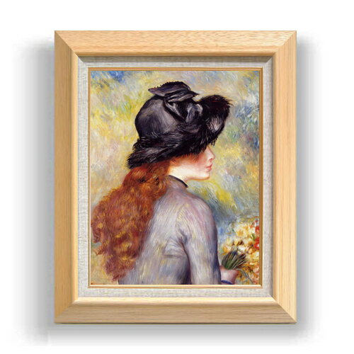 【油絵 直筆仕上げ】ルノワール チューリップの花束を持つ少女 F6 【額入り】 絵画 販売 6号 油彩 静物画 556×465mm 複製画 送料無料 プレゼント ギフト 開店祝い 開業祝い 退職祝い 新築祝い リビング 玄関 モダン アートフレーム 壁掛け