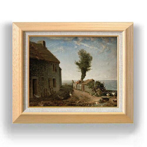 【油絵 直筆仕上げ】ミレー グリュシーの村はずれ F6 【額入り】 絵画 販売 6号 油彩 風景画 556×465mm..