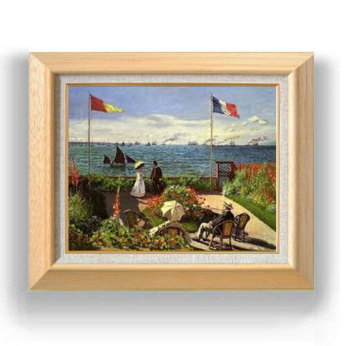 【油絵 直筆仕上げ】クロード・モネ サン=タドレスのテラス F6 【額入り】 絵画 販売 6号 油彩 風景画 556×465mm 複製画 送料無料 プレゼント ...