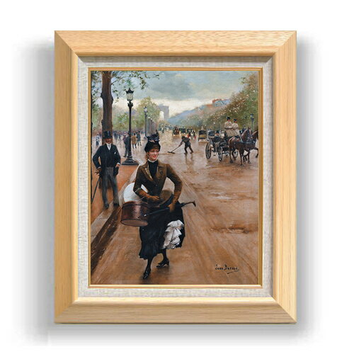 【油絵 直筆仕上げ】ジャン・ベロー シャンゼリゼの帽子屋 F6 【額入り】 絵画 販売 6号 油彩 風景画 556×465mm 複製画 送料無料 プレゼント ギフト 開店祝い 開業祝い 退職祝い 新築祝い リビング 玄関 モダン アートフレーム 壁掛け