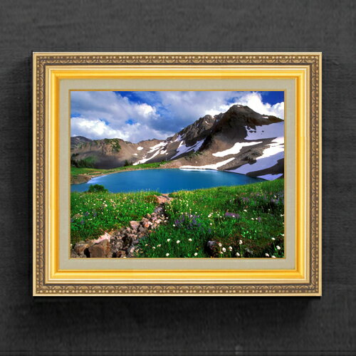 【油絵 直筆仕上げ】春-雪解け- F6サイズ 額入り 【キャンバス・アクリル/額入り】 油彩 風景画 オリジナルインテリア絵画 風水画 554×463mm 複製画 送料無料 プレゼント ギフト 開店祝い 開業祝い 退職祝い 新築祝い リビング 玄関 モダン アートフレーム 壁掛け