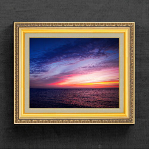 【油絵 直筆仕上げ】リシベーションの海 F6サイズ 額入り 【キャンバス・アクリル/額入り】 油彩 風景画 オリジナルインテリア絵画 風水画 554×463mm 複製画 送料無料