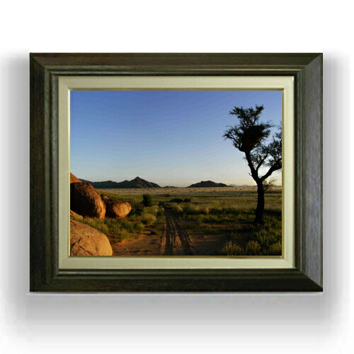 【油絵 直筆仕上げ】カントリーロード F6サイズ 額入り 【キャンバス・アクリル/額入り】 油彩 風景画 ..