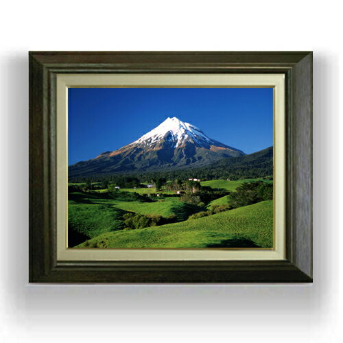 【油絵 直筆仕上げ】新緑、富士山 F6サイズ 額入り 【キャンバス・アクリル/額入り】 油彩 風景画 オリジナルインテリア絵画 風水画 556×465mm 複製画 送料無料 プレゼント ギフト 開店祝い 開業祝い 退職祝い 新築祝い リビング 玄関 モダン アートフレーム 壁掛け