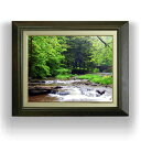 【油絵 直筆仕上げ】清流-夏- F6サイズ 額入り 【キャンバス・アクリル/額入り】 油彩 風景画 オリジナルインテリア絵画 風水画 556×465mm 複製画...