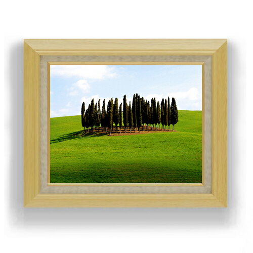 Nature, Landscape - 【油絵 直筆仕上げ】広陵の木々 F6サイズ 額入り 【キャンバス・アクリル/額入り】 油彩 風景画 オリジナルインテリア絵画 風水画 556×465mm 複製画 送料無料 プレゼント ギフト 開店祝い 開業祝い 退職祝い 新築祝い リビング 玄関 モダン アートフレーム 壁掛け