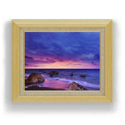 Rakuten - 【油絵 直筆仕上げ】砂岩海景-夕暮れ- F6サイズ 額入り 【キャンバス・アクリル/額入り】 油彩 風景画 オリジナルインテリア絵画 風水画 556×465mm 複製画 送料無料 プレゼント ギフト 開店祝い 開業祝い 退職祝い 新築祝い リビング 玄関 モダン アートフレーム 壁掛け