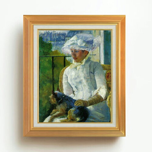 Rakuten - 【油絵 直筆仕上げ】メアリー・カサット young girl at a window F6 【アップグレード額】 絵画 販売 6号 油彩 人物画 558×467mm 複製画 送料無料 プレゼント ギフト 開店祝い 開業祝い 退職祝い 新築祝い リビング 玄関 モダン アートフレーム 壁掛け