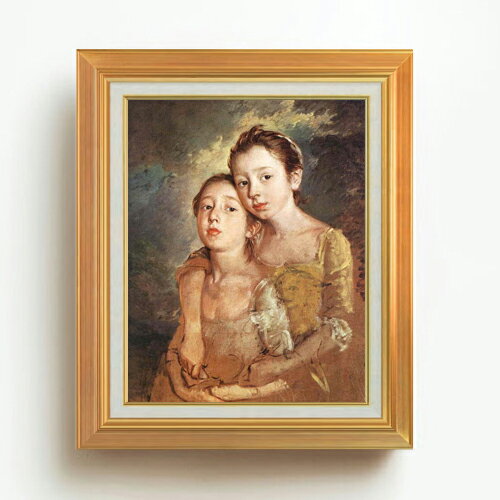 樂天商城 - 【油絵 直筆仕上げ】トマス・ゲインズバラ 画家の娘とネコ F6 【アップグレード額】 絵画 販売 6号 油彩 人物画 558×467mm 複製画 送料無料 プレゼント ギフト 開店祝い 開業祝い 退職祝い 新築祝い リビング 玄関 モダン アートフレーム 壁掛け