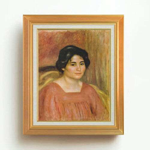 【油絵 直筆仕上げ】ルノワール 赤いブラウスを着たカブリエル F6 【アップグレード額】 絵画 販売 6号..