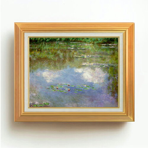 Rakuten - 【油絵 直筆仕上げ】クロード・モネ 睡蓮（1） F6 【アップグレード額】 絵画 販売 6号 油彩 風景画 558×467mm 複製画 送料無料 プレゼント ギフト 開店祝い 開業祝い 退職祝い 新築祝い リビング 玄関 モダン アートフレーム 壁掛け