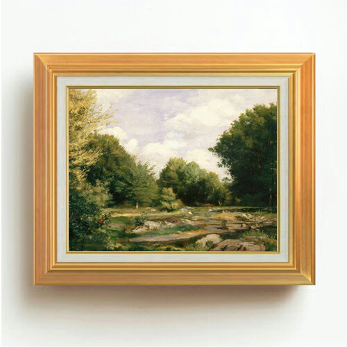 【油絵 直筆仕上げ】ルノワール A Clearing in the Woods F6 【アップグレード額】 絵画 販売 6号 油彩 風景画 558×467mm 複製画 送料無料 プレゼント ギフト 開店祝い 開業祝い 退職祝い 新築祝い リビング 玄関 モダン アートフレーム 壁掛け