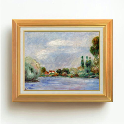 【油絵 直筆仕上げ】ルノワール House on the River F6 【アップグレード額】 絵画 販売 6号 油彩 風景画 558×467mm 複製画 送料無料 ..