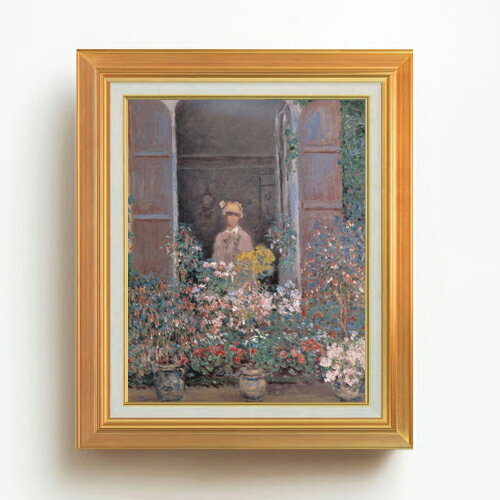 Rakuten - 【油絵 直筆仕上げ】クロード・モネ 窓辺のカミーユ・モネ F6 【アップグレード額】 絵画 販売 6号 油彩 風景画 558×467mm 複製画 送料無料 プレゼント ギフト 開店祝い 開業祝い 退職祝い 新築祝い リビング 玄関 モダン アートフレーム 壁掛け