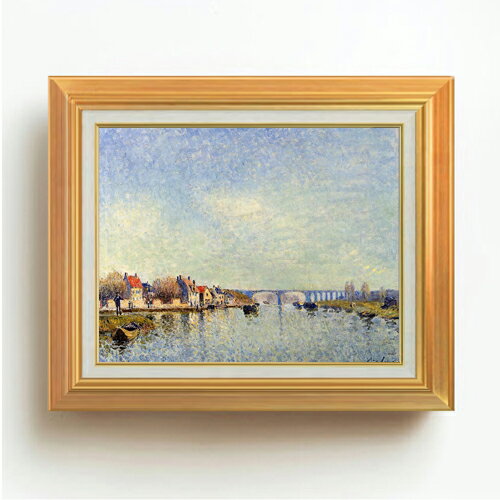 【油絵 直筆仕上げ】シスレー セーヌ・エ・マルヌの湖畔 F6 【アップグレード額】 絵画 販売 6号 油彩 ..