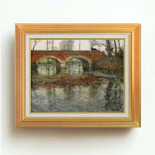 Rakuten - 【油絵 直筆仕上げ】フリット・タヴロー ストーンブリッジとフランスの川の風景 F6 【アップグレード額】 絵画 販売 6号 油彩 風景画 558×467mm 複製画 送料無料 プレゼント ギフト 開店祝い 開業祝い 退職祝い 新築祝い リビング 玄関 モダン アートフレーム 壁掛け