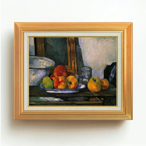 【油絵 直筆仕上げ】セザンヌ 開いた引出しのある静物 F6 【アップグレード額】 絵画 販売 6号 油彩 静物画 558×467mm 複製画 送料無料 プレゼント ギフト 開店祝い 開業祝い 退職祝い 新築祝い リビング 玄関 モダン アートフレーム 壁掛け