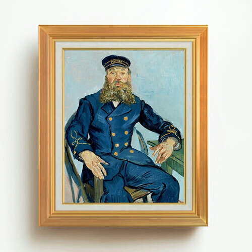Rakuten - 【油絵 直筆仕上げ】ゴッホ 郵便夫ジョゼフ・ルーラン F6 【アップグレード額】 絵画 販売 6号 油彩 人物画 558×467mm 複製画 送料無料 プレゼント ギフト 開店祝い 開業祝い 退職祝い 新築祝い リビング 玄関 モダン アートフレーム 壁掛け