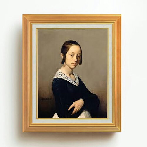 樂天商城 - 【油絵 直筆仕上げ】ミレー ルイーズ＝アントワネット・ファルダンの肖像 F6 【アップグレード額】 絵画 販売 6号 油彩 人物画 558×467mm 複製画 送料無料 プレゼント ギフト 開店祝い 開業祝い 退職祝い 新築祝い リビング 玄関 モダン アートフレーム 壁掛け