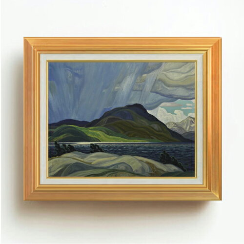 Rakuten - 【油絵 直筆仕上げ】カーマイケル Lake Wabagishik F6 【アップグレード額】 絵画 販売 6号 油彩 風景画 558×467mm 複製画 送料無料 プレゼント ギフト 開店祝い 開業祝い 退職祝い 新築祝い リビング 玄関 モダン アートフレーム 壁掛け