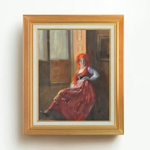 【油絵 直筆仕上げ】カルネイロ Young Lady from Minho F6 【アップグレード額】 絵画 販売 6号 油彩 人物画 558×467mm 複製画 送料無料 プレゼント ギフト 開店祝い 開業祝い 退職祝い 新築祝い リビング 玄関 モダン アートフレーム 壁掛け