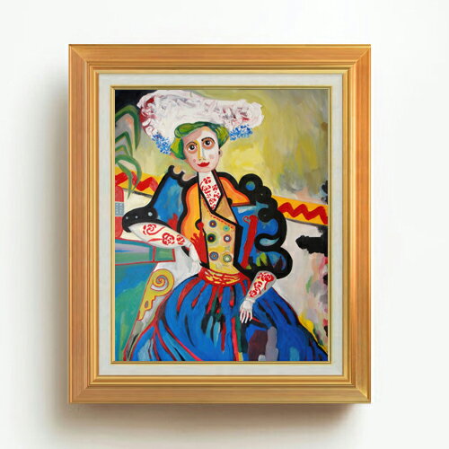 Oil Painting - 【油絵 直筆仕上げ】カルドーゾ A mulher F6 【アップグレード額】 絵画 販売 6号 油彩 抽象画 558×467mm 複製画 送料無料 プレゼント ギフト 開店祝い 開業祝い 退職祝い 新築祝い リビング 玄関 モダン アートフレーム 壁掛け