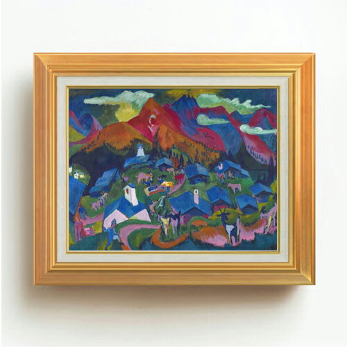 【油絵 直筆仕上げ】キルヒナー 動物たちの帰還 F6 【アップグレード額】 絵画 販売 6号 油彩 抽象画 5..