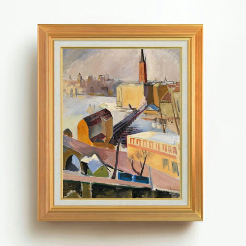 Rakuten - 【油絵 直筆仕上げ】グリューネヴァルト リッダルホルム教会 F6 【アップグレード額】 絵画 販売 6号 油彩 抽象画 558×467mm 複製画 送料無料 プレゼント ギフト 開店祝い 開業祝い 退職祝い 新築祝い リビング 玄関 モダン アートフレーム 壁掛け