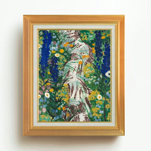 Other - 【油絵 直筆仕上げ】ババーガー 小川沿いの花 F6 【アップグレード額】 絵画 販売 6号 油彩 抽象画 558×467mm 複製画 送料無料 プレゼント ギフト 開店祝い 開業祝い 退職祝い 新築祝い リビング 玄関 モダン アートフレーム 壁掛け