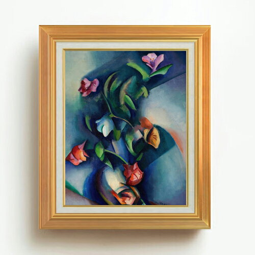 Rakuten - 【油絵 直筆仕上げ】ヤロー シンクロミスト・フラワーズ F6 【アップグレード額】 絵画 販売 6号 油彩 抽象画 558×467mm 複製画 送料無料 プレゼント ギフト 開店祝い 開業祝い 退職祝い 新築祝い リビング 玄関 モダン アートフレーム 壁掛け