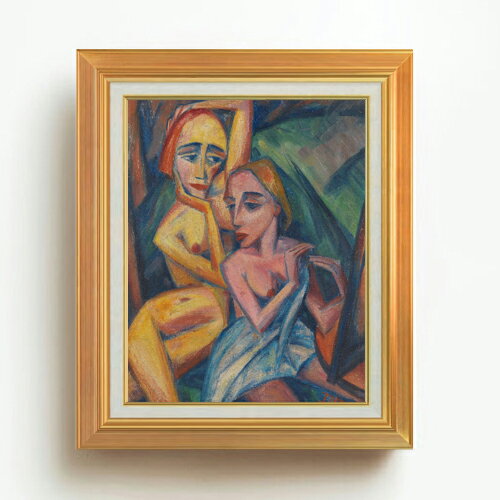 Rakuten - 【油絵 直筆仕上げ】ヨハンセン ウーベルレドゥング F6 【アップグレード額】 絵画 販売 6号 油彩 抽象画 558×467mm 複製画 送料無料 プレゼント ギフト 開店祝い 開業祝い 退職祝い 新築祝い リビング 玄関 モダン アートフレーム 壁掛け