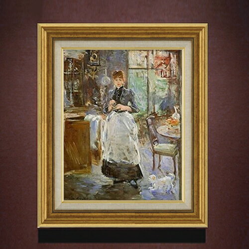 【油絵 直筆仕上げ】ベルト・モリゾ ダイニングルーム F6 【アップグレード額】 絵画 販売 6号 油彩 人物画 558×467mm 複製画 送料無料 プレゼント ギフト 開店祝い 開業祝い 退職祝い 新築祝い リビング 玄関 モダン アートフレーム 壁掛け
