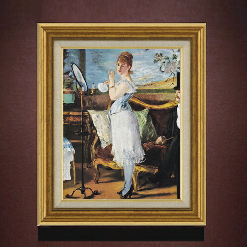 【油絵 直筆仕上げ】マネ ナナ F6 【アップグレード額】 絵画 販売 6号 油彩 人物画 558×467mm 複製画 送料無料 プレゼント ギフト 開店祝い 開業祝い 退職祝い 新築祝い リビング 玄関 モダン アートフレーム 壁掛け（楽天・絵画販売アートレスト）