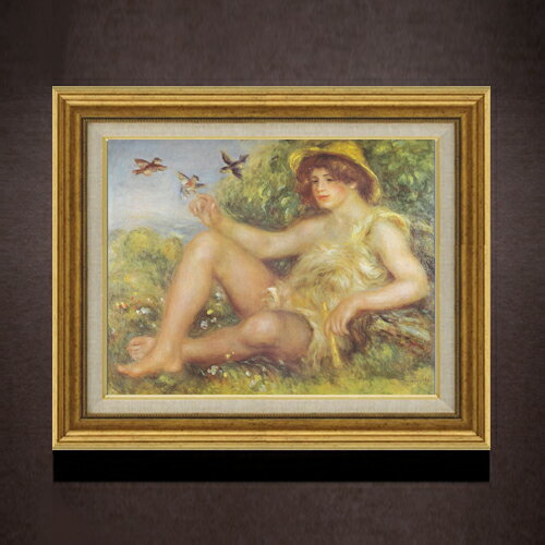 【油絵 直筆仕上げ】ルノワール 羊飼いの少年 F6 【アップグレード額】 絵画 販売 6号 油彩 人物画 558×467mm 複製画 送料無料 プレゼント ギフト 開店祝い 開業祝い 退職祝い 新築祝い リビング 玄関 モダン アートフレーム 壁掛け