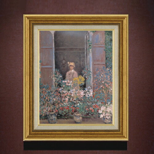 Rakuten - 【油絵 直筆仕上げ】クロード・モネ 窓辺のカミーユ・モネ F6 【アップグレード額】 絵画 販売 6号 油彩 風景画 558×467mm 複製画 送料無料 プレゼント ギフト 開店祝い 開業祝い 退職祝い 新築祝い リビング 玄関 モダン アートフレーム 壁掛け