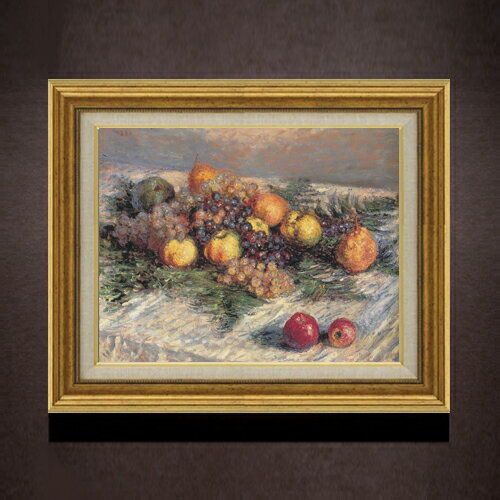 Rakuten - 【油絵 直筆仕上げ】クロード・モネ 梨と葡萄 F6 【アップグレード額】 絵画 販売 6号 油彩 静物画 558×467mm 複製画 送料無料 プレゼント ギフト 開店祝い 開業祝い 退職祝い 新築祝い リビング 玄関 モダン アートフレーム 壁掛け