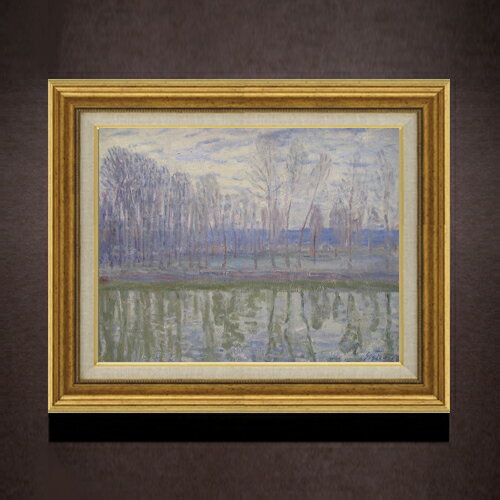 Rakuten - 【油絵 直筆仕上げ】シスレー 川端 F6 【アップグレード額】 絵画 販売 6号 油彩 風景画 558×467mm 複製画 送料無料 プレゼント ギフト 開店祝い 開業祝い 退職祝い 新築祝い リビング 玄関 モダン アートフレーム 壁掛け