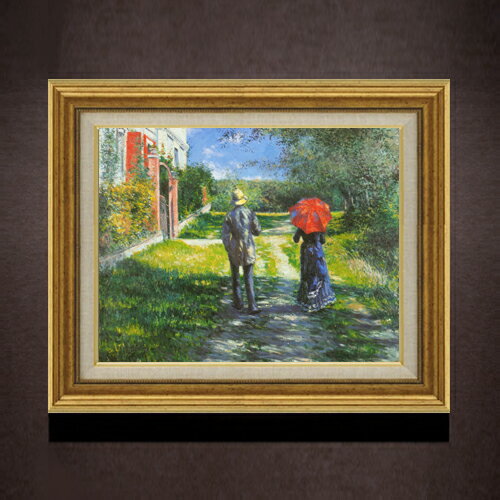 Rakuten - 【油絵 直筆仕上げ】カイユボット ライジングロード F6 【アップグレード額】 絵画 販売 6号 油彩 風景画 558×467mm 複製画 送料無料 プレゼント ギフト 開店祝い 開業祝い 退職祝い 新築祝い リビング 玄関 モダン アートフレーム 壁掛け