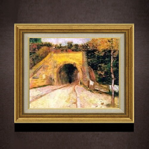 Rakuten - 【油絵 直筆仕上げ】ゴッホ トンネルのある道 F6 【アップグレード額】 絵画 販売 6号 油彩 風景画 558×467mm 複製画 送料無料 プレゼント ギフト 開店祝い 開業祝い 退職祝い 新築祝い リビング 玄関 モダン アートフレーム 壁掛け
