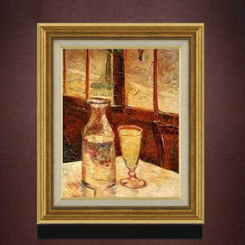 Rakuten - 【油絵 直筆仕上げ】ゴッホ アブサンのある静物 F6 【アップグレード額】 絵画 販売 6号 油彩 静物画 558×467mm 複製画 送料無料 プレゼント ギフト 開店祝い 開業祝い 退職祝い 新築祝い リビング 玄関 モダン アートフレーム 壁掛け